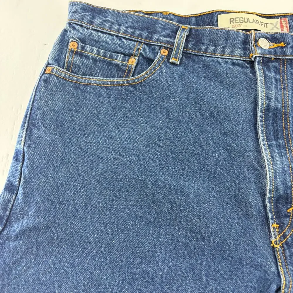 Levi's 505 Regular Fit Jeans Dark Wash W42 L30